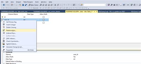 Image result for Add Foreign Key SQL Server Management Studio