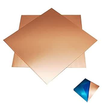 Pure Copper Sheets, 2PCS, 6 x 6 INCH, 24 Gauge(0.02" Thick) No ...