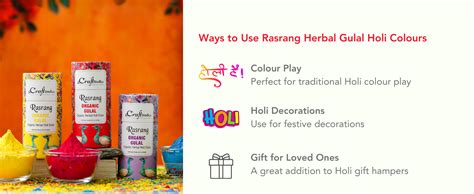 Buy eCraftIndia Pack of 5 (5x100 GMS) Rasrang Herbal Gulal Holi Colours ...