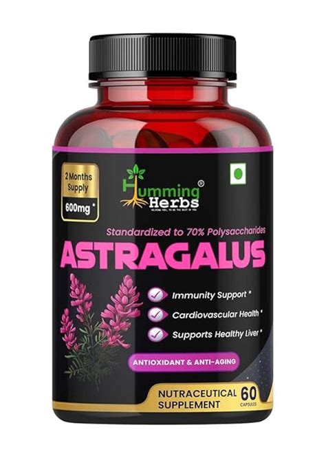 Buy Humming Herbs Astragalus Root Extract Capsules - Supports Immune ...