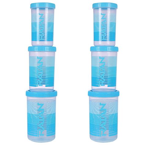 Buy Ratan Plastics Keepfresh Plastic Container Set, 6-Pieces, Blue ...