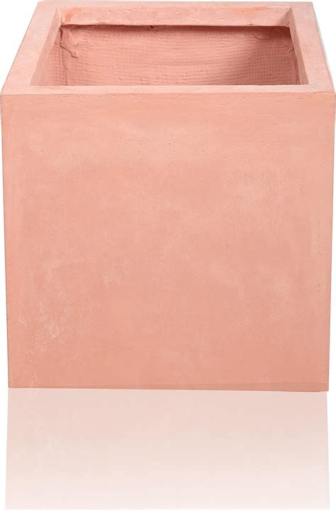 Buy Primrose Outdoor Fibrecotta Terracotta Cube Garden Planter Pots ...