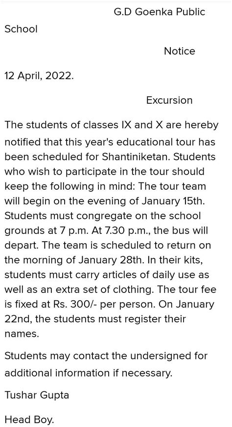 , Your school is going to organize an excursion. Imagine you are the ...