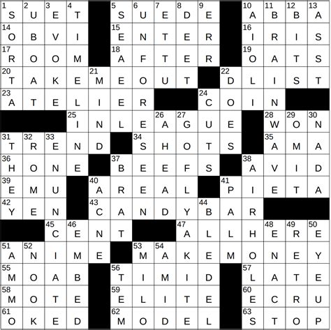 0706-23 NY Times Crossword 6 Jul 23, Thursday - NYXCrossword.com