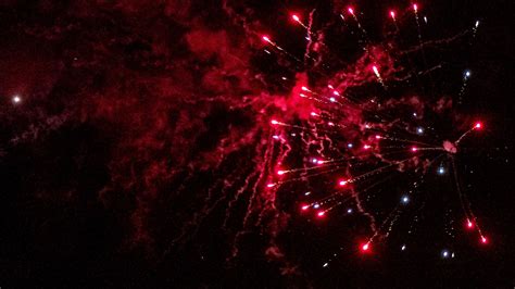 Download wallpaper 1920x1080 fireworks, sparks, smoke, red, dark, night ...