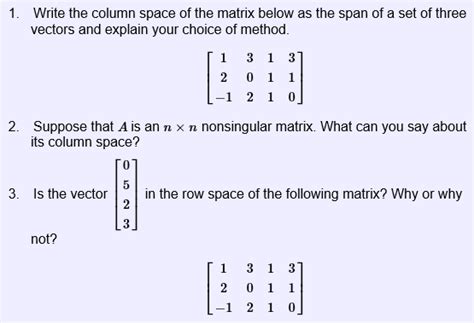 Column Space of Matrix Examples 的图像结果