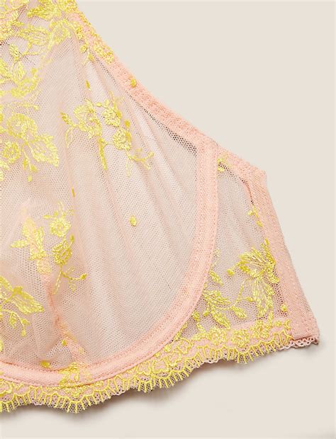 Buy Blossom Embroidered Underwired Plunge Bra at Marks & Spencer