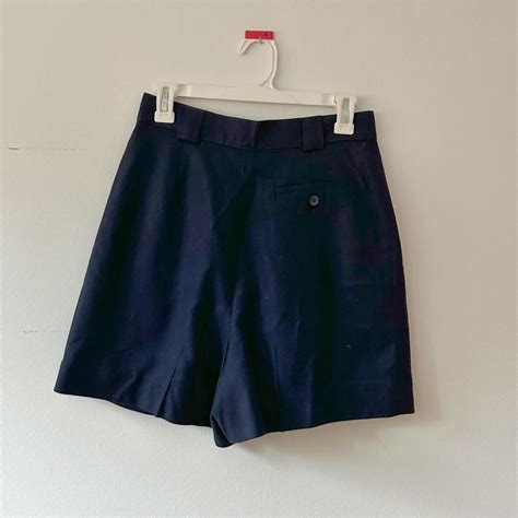 Dark blue 100% wool shorts Satin lining One tiny... - Depop