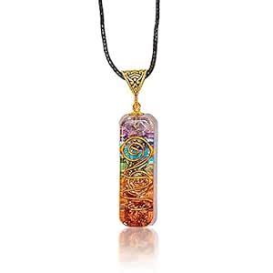 VIBESLE Orgone Chakra Healing Pendant 7 Chakra Stones Necklace For E ...