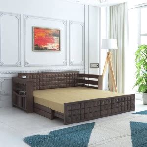 Divine Arts 3 Seater Double Solid Wood Pull Out Sofa Cum Bed Price in ...