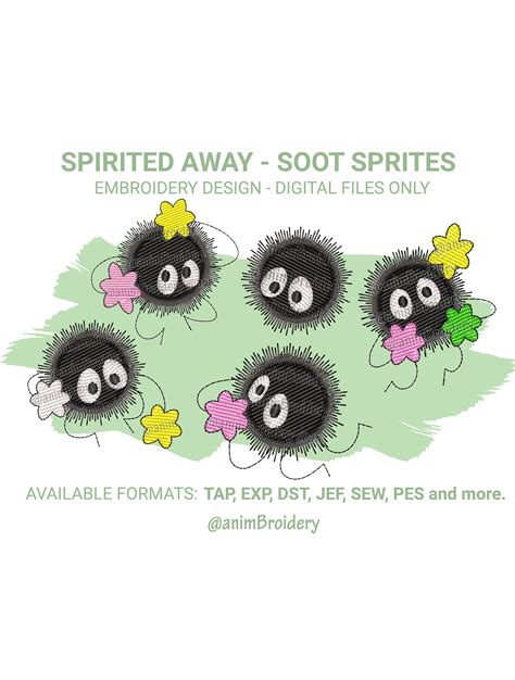 Spirited away soot sprites digital embroidery design – Artofit