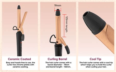 Vega Ease Curl 19 mm Barrel Hair Curler for Women with Ceramic Coated ...