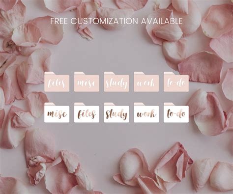 20 Chic Folder Icons for MAC and WINDOWS Computers Rose Gold - Etsy India