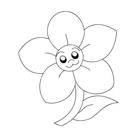 Five Petal Flower Coloring Page Images - Free Download on Freepik