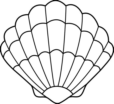 Seashell Lineart - Free Clip Art
