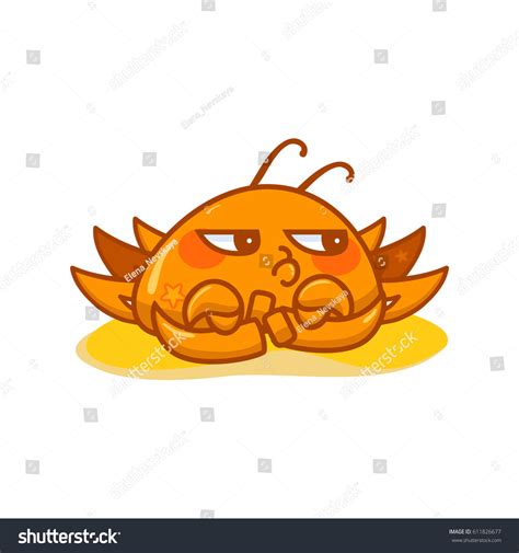 Vector Cartoon Illustration Kawaii Moody Crab Stock Vector (Royalty ...