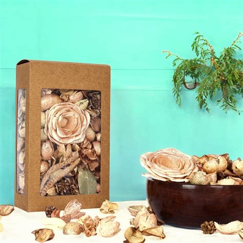 Rose and Champagne Fragrant Dried Flowers Potpourri Box for Home Decor ...
