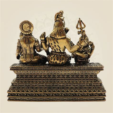 Brass Shiv Parivar Idol - Temple & Spiritual Decor