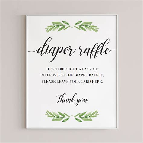 Diaper Raffle Wording