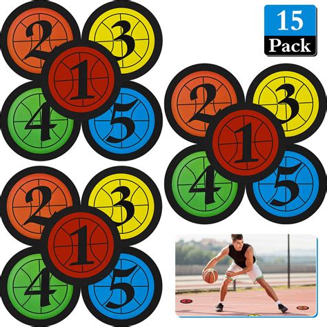 Outus 15 Pieces Basketball Training Markers Number Floor Spot Markers ...