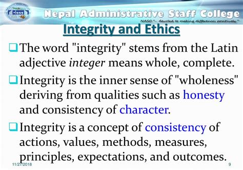 Integrity and Ethics -Tarak Bahadur KC, PhD - ppt download