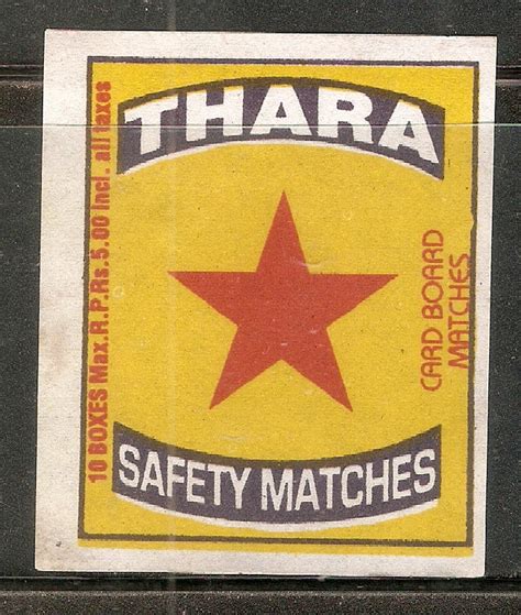 India THARA - STAR Match Box Packet Label Large Size # 3626| Phil India ...