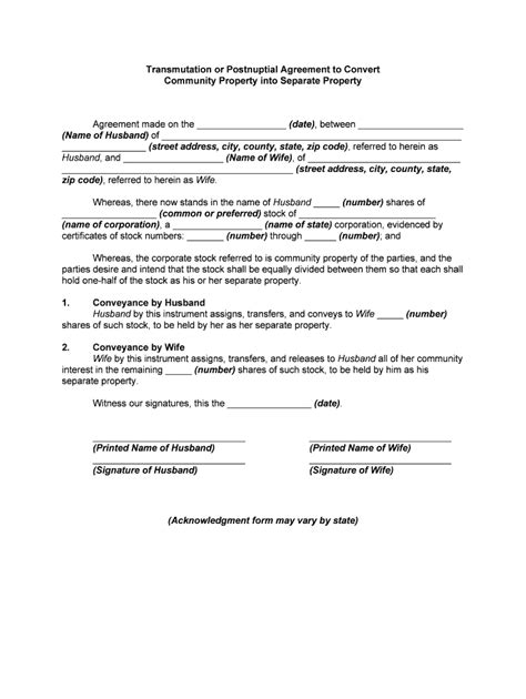 Fillable Online postnuptial agreement form Fax Email Print - pdfFiller