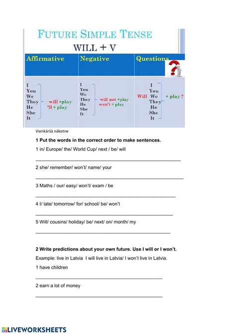 Future Simple Worksheets 的图像结果