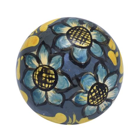 Hand Pinted Sunflower Indian Kashmiri Cabinet Knobs