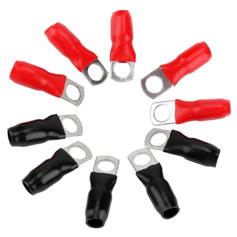 Copper Terminal Lugs Kit, 10 Pcs 1/0 Gauge Copper Terminal Ends Kit for ...
