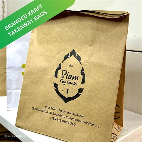 BRANDED KRAFT DELIVERY TAKEOUT BAGS - BROWN - 10.5’’ x 9’’ x 6 ...