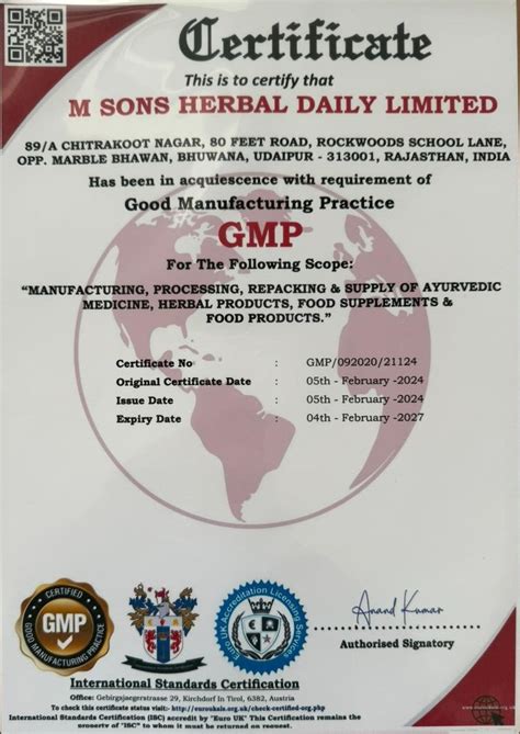 INTERNATIONAL STANDARDISATION – Herbal Daily