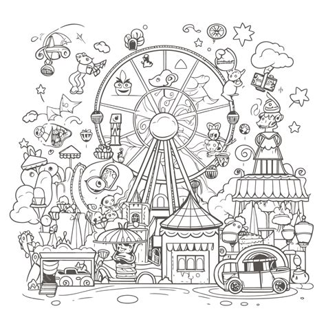 Amusement Park Rides Drawings