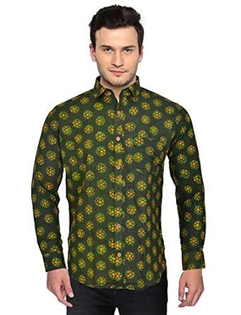 ColorZone Handblock Print Casual Shirt for Men | Natural Ecofriendly ...