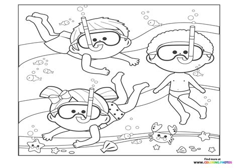 Swimming Coloring Pages