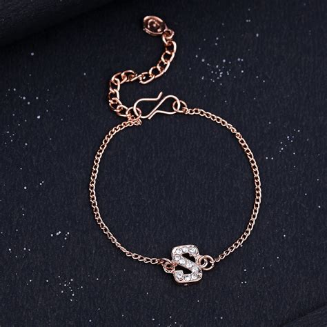 Buy Rose Gold Plated Captivating Medium 'S' Letter Bracelet – Estele