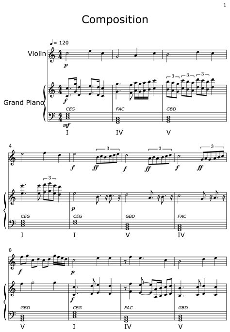 Composition - Sheet music for Violin, Piano