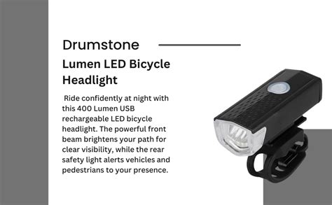Drumstone (𝐒𝐩𝐞𝐜𝐢𝐚𝐥 𝟏𝟓 𝐘𝐞𝐚𝐫𝐬 𝐖𝐚𝐫𝐫𝐚𝐧𝐭𝐲) 400 Lumen USB Rechargeable LED ...