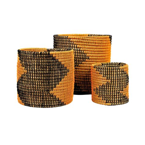 Eco-friendly Handwoven Sabai Grass Planters – Set of 3 – Natriel