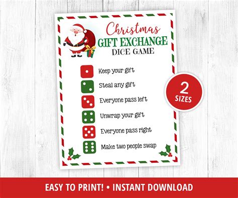 Printable Christmas Dice Game | Rossy Printable