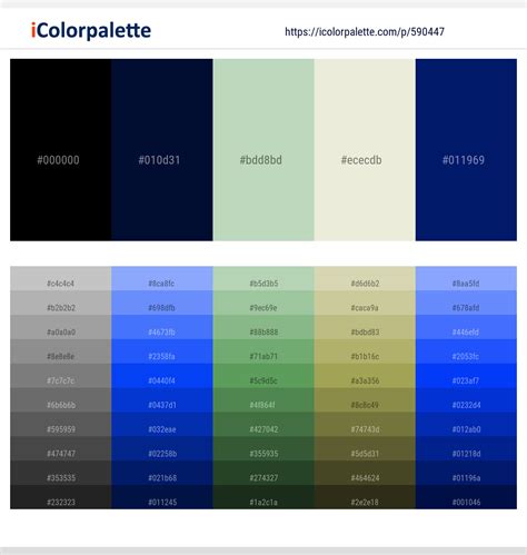 Black – Midnight – Surf – White Rock – Midnight Blue Color scheme ...