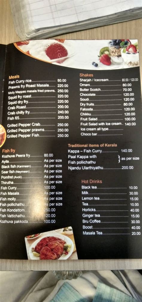 Menu at PESCADO Seafood Restaurant, Thrissur