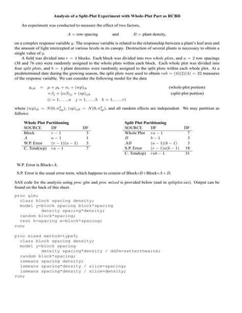 Image result for Split-Plot Experiment Design