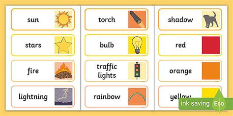 Light Word Cards (teacher made) - Twinkl