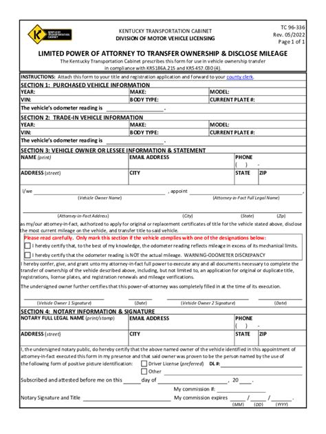 2022-2026 Form KY TC 96-336 - Blank Fillable Template | Fill Out, Print ...