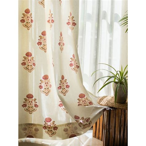 Buy Urban Space Cotton Window Curtains 5 Ft with Eyelets and TieBack 2 ...