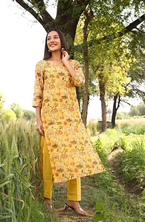 Mustard Floral Suit Set – aarita