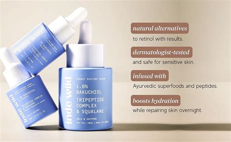 indē wild PM Sunset Restore Serum with 1% Bakuchiol | 30ml | Retinol ...