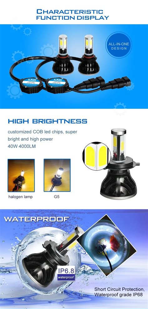 Image result for LED Headlight Conversion Kit H7