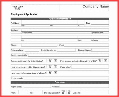 Image result for Basic Job Application